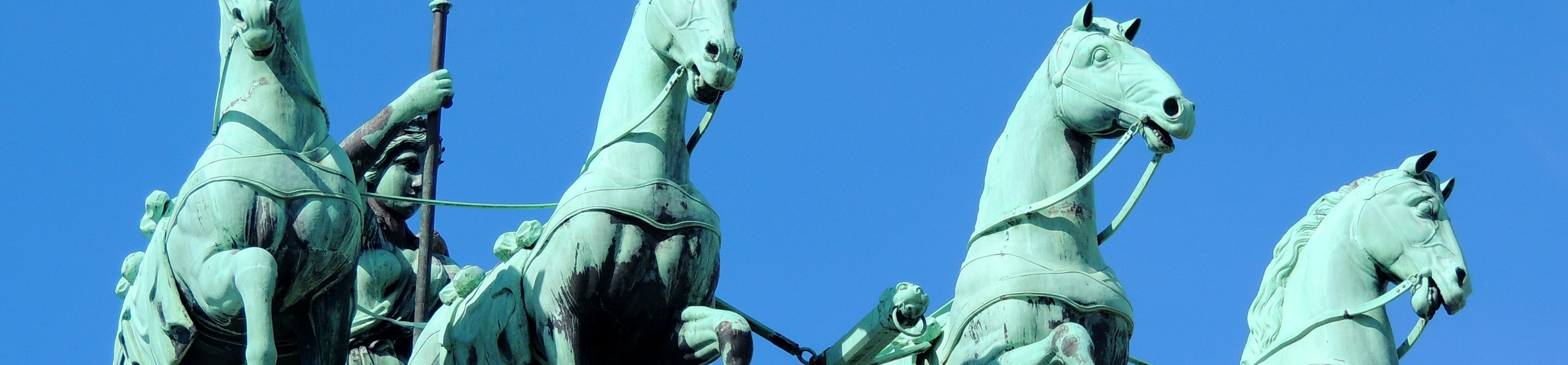 The Brandenburg Gate, a quadriga driven by the goddess of victory, Victoria